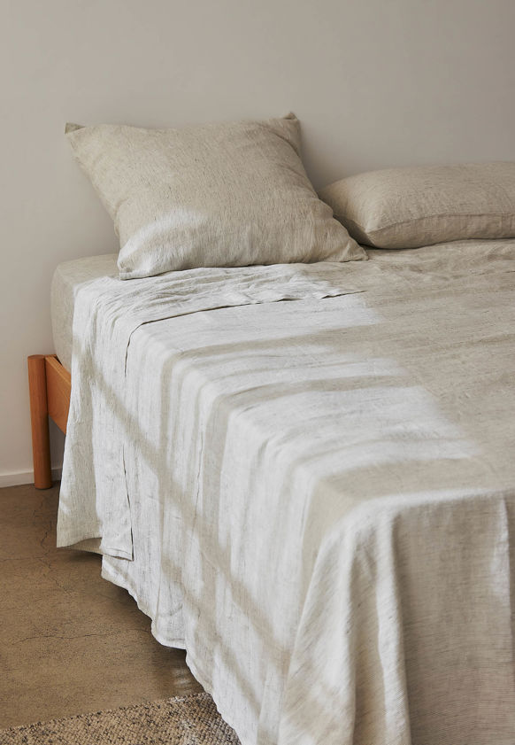 Pinstripe Linen Fitted Sheet