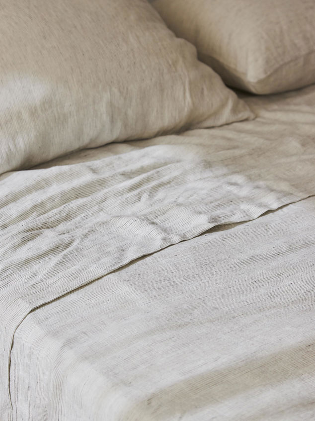 Pinstripe Linen Fitted Sheet