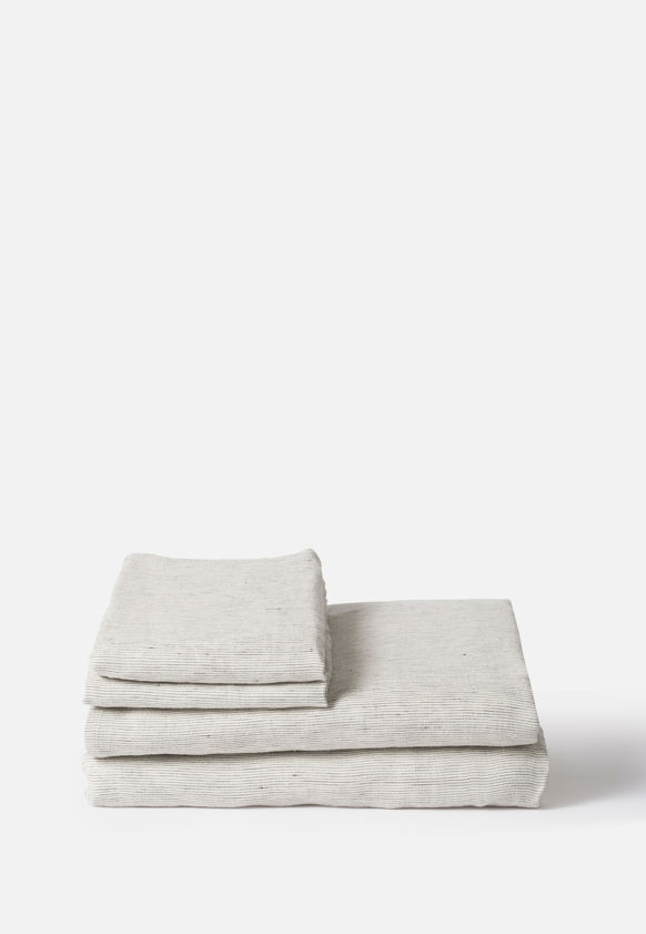 Pinstripe Linen Flat Sheet