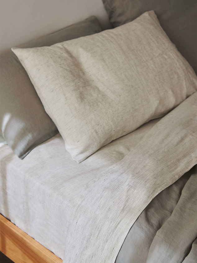 Pinstripe Linen Flat Sheet