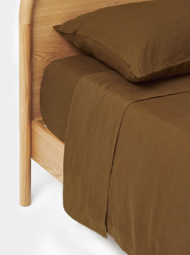 Ochre Linen Fitted Sheet