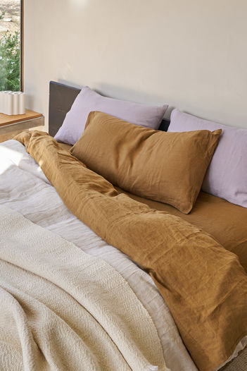 Ochre Linen Lodge Pillowcase Pair