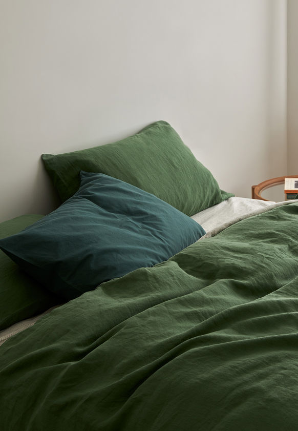 Spearmint Linen Duvet Cover