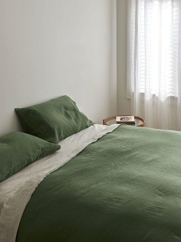 Spearmint Linen Duvet Cover