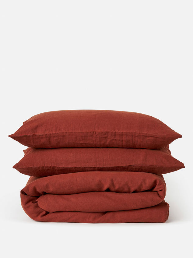 Brick Linen Duvet Cover