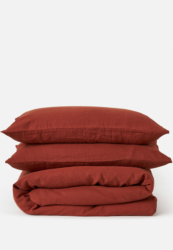 Brick Linen Duvet Cover