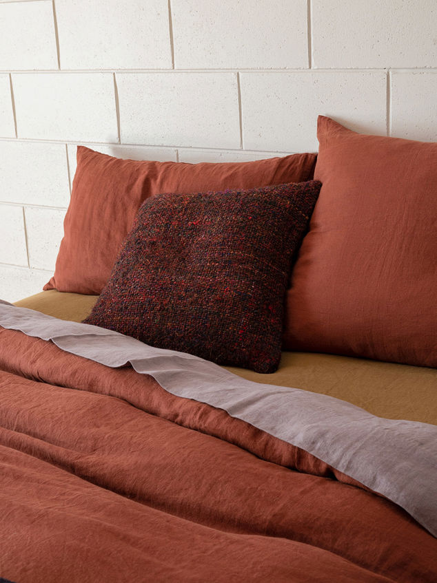 Brick Linen Pillowcase Pair