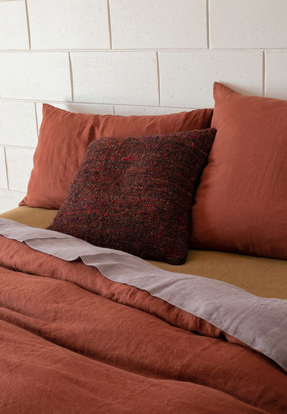 Brick Linen Pillowcase Pair