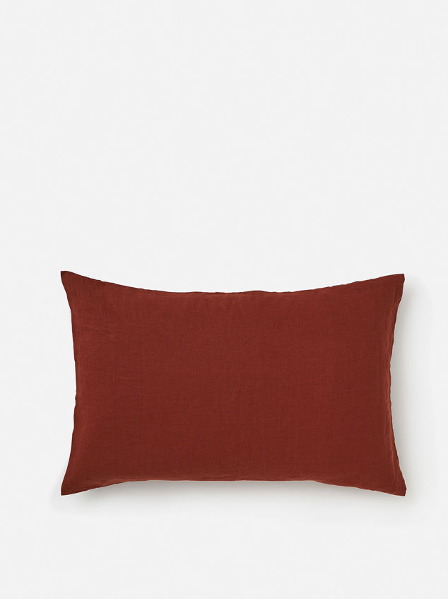 Brick Linen Pillowcase Pair