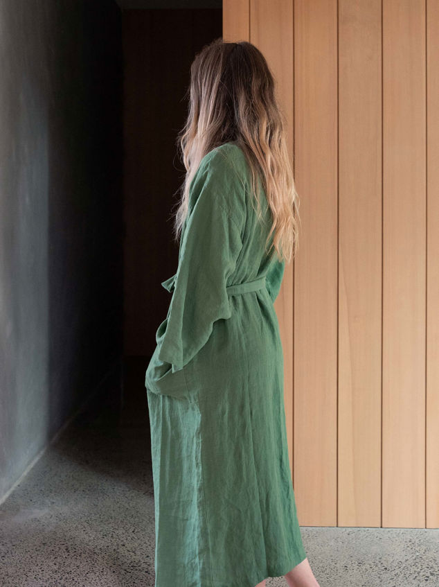Spearmint Linen Robe