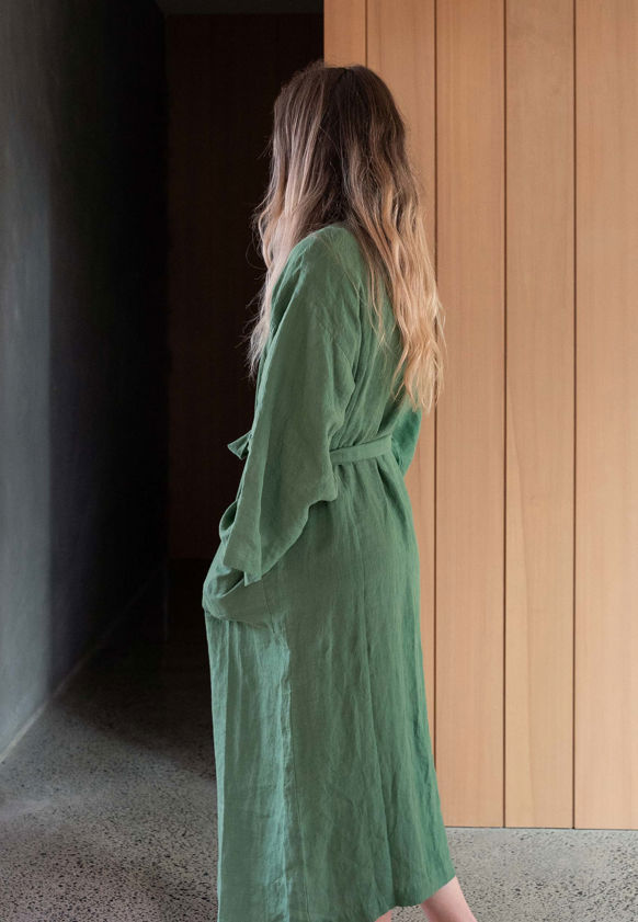 Spearmint Linen Robe