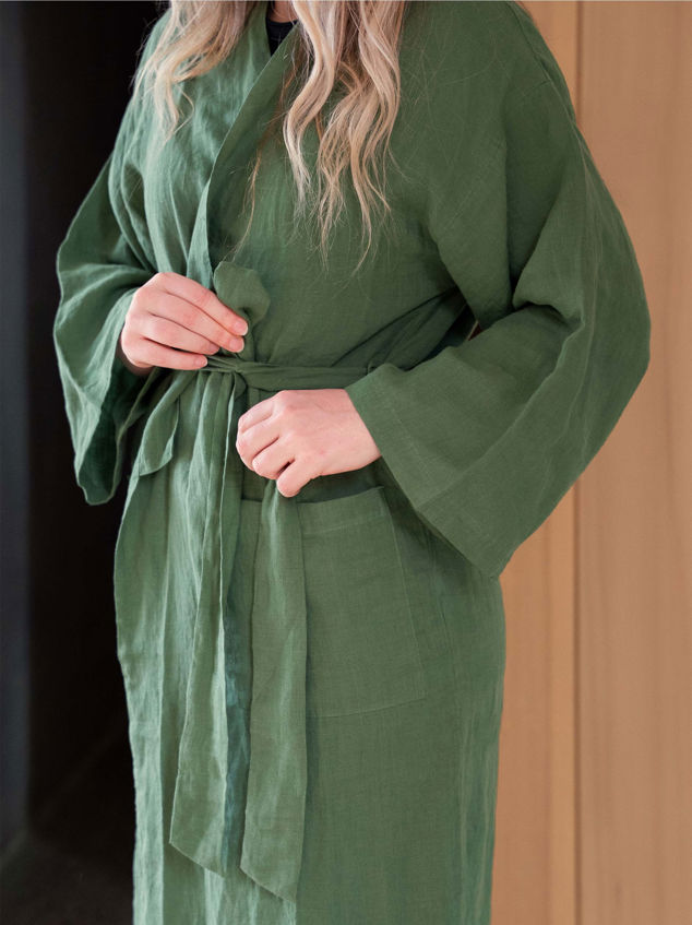 Spearmint Linen Robe