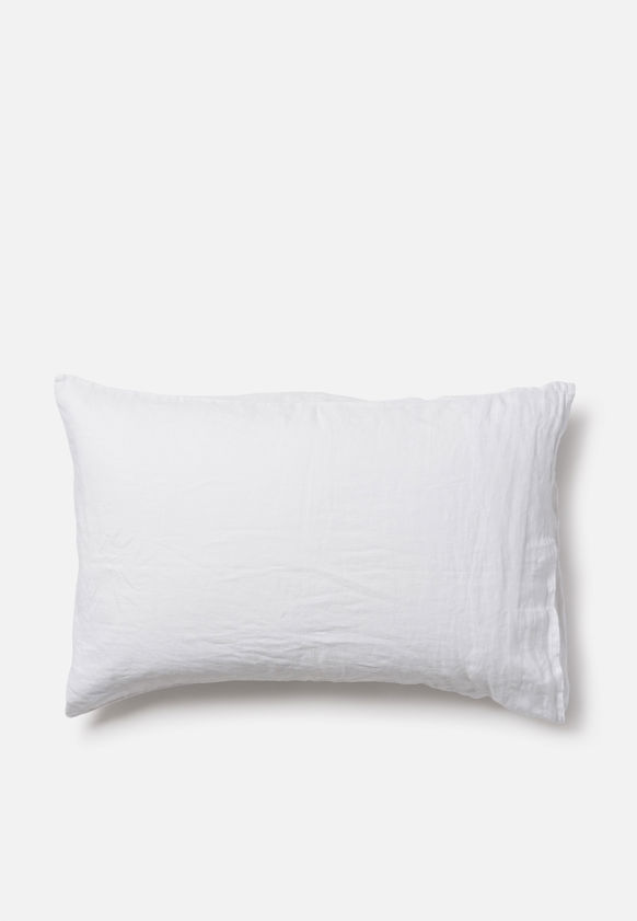 White Linen Pillowcase Pair
