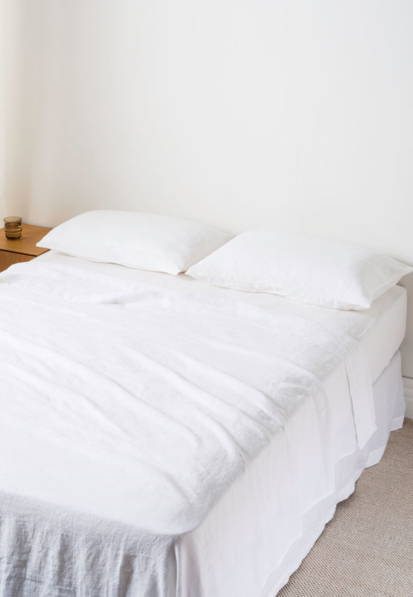 White Linen Fitted Sheet