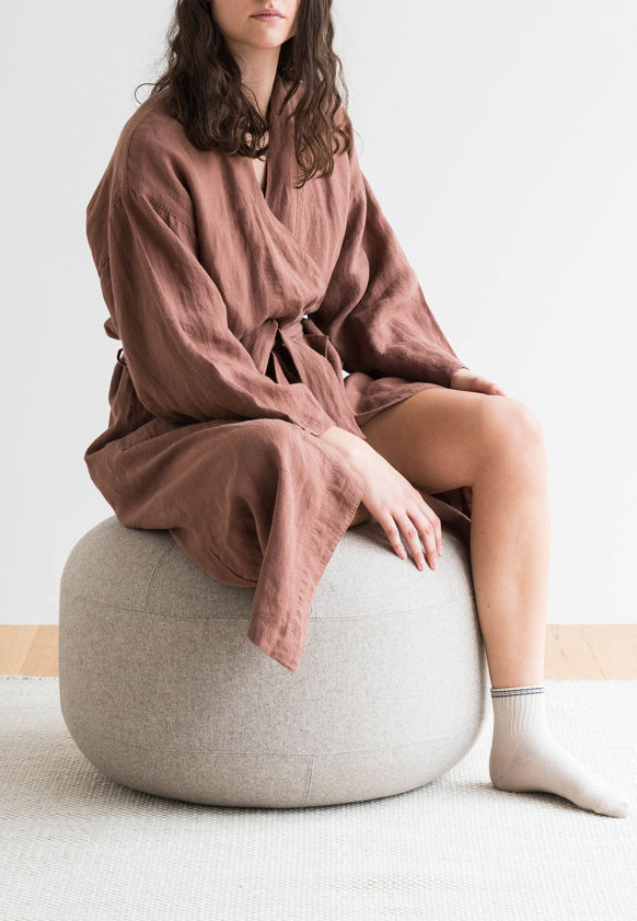 Plum Linen Robe