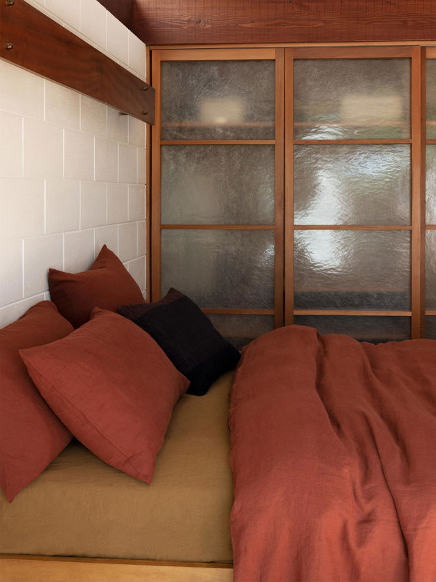 Ochre Linen Fitted Sheet