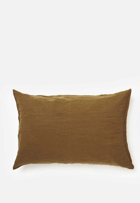 Ochre Linen Pillowcase Pair