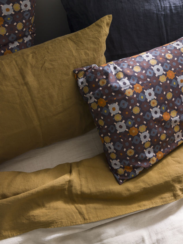 Ochre Linen Pillowcase Pair