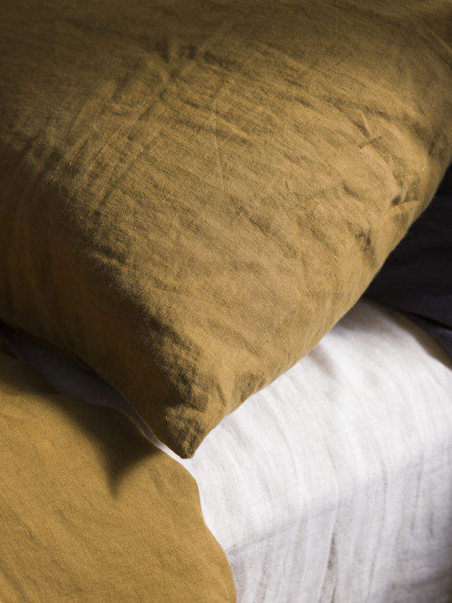 Ochre Linen Pillowcase Pair