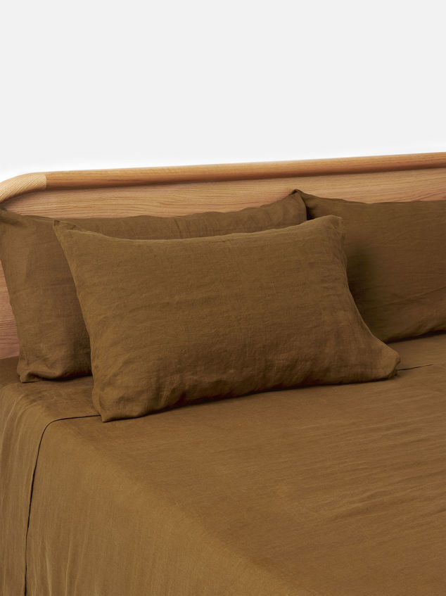 Ochre Linen Pillowcase Pair