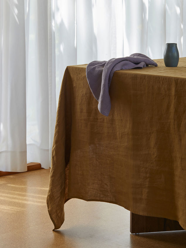 Ochre Linen Tablecloth