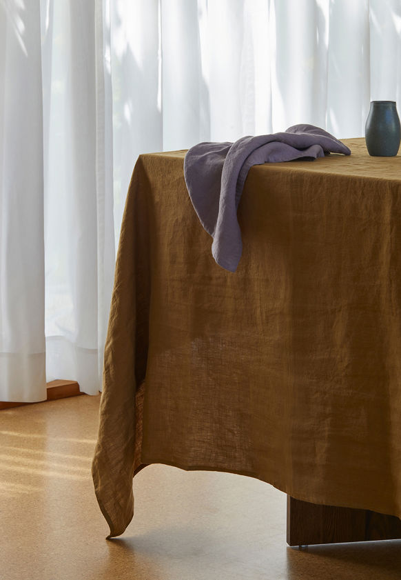 Ochre Linen Tablecloth