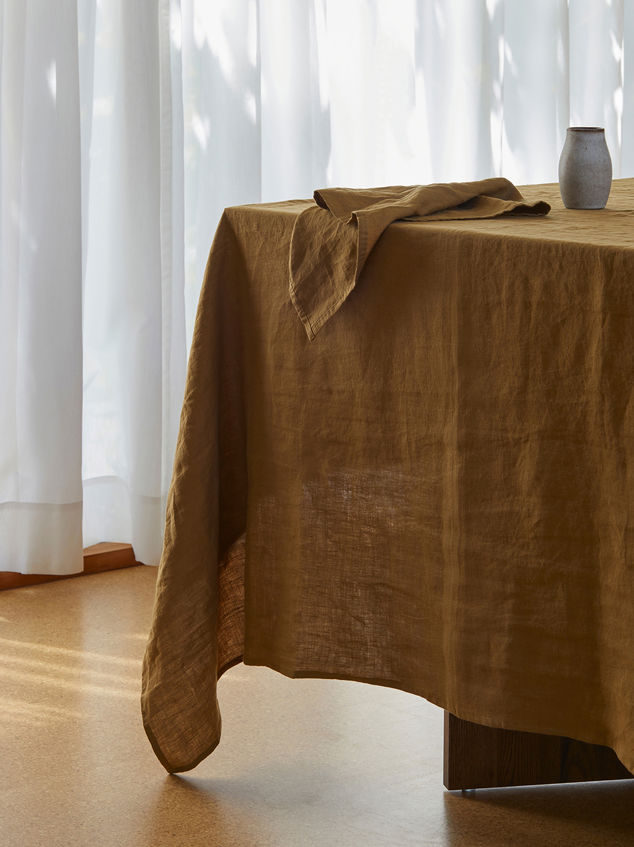 Ochre Linen Tablecloth