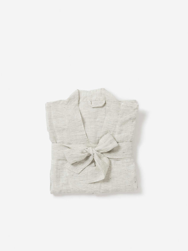 Pinstripe Linen Robe