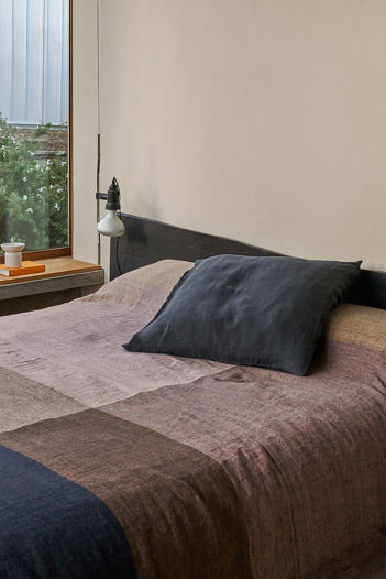 Blue Black Linen Euro Pillowcase