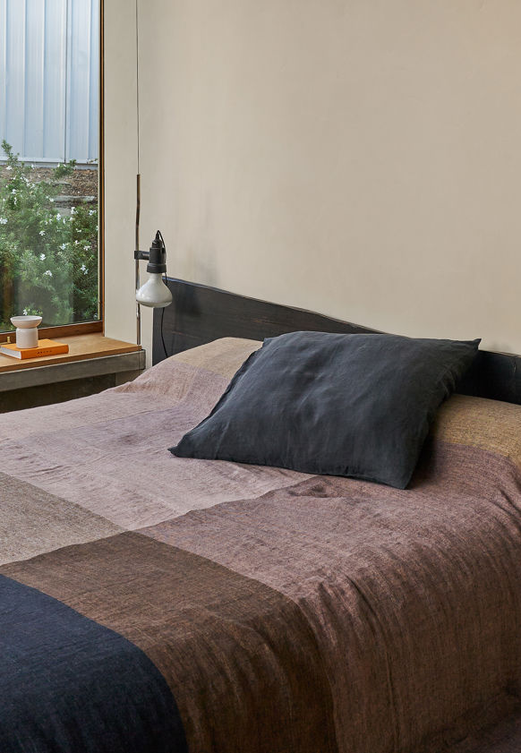 Blue Black Linen Euro Pillowcase