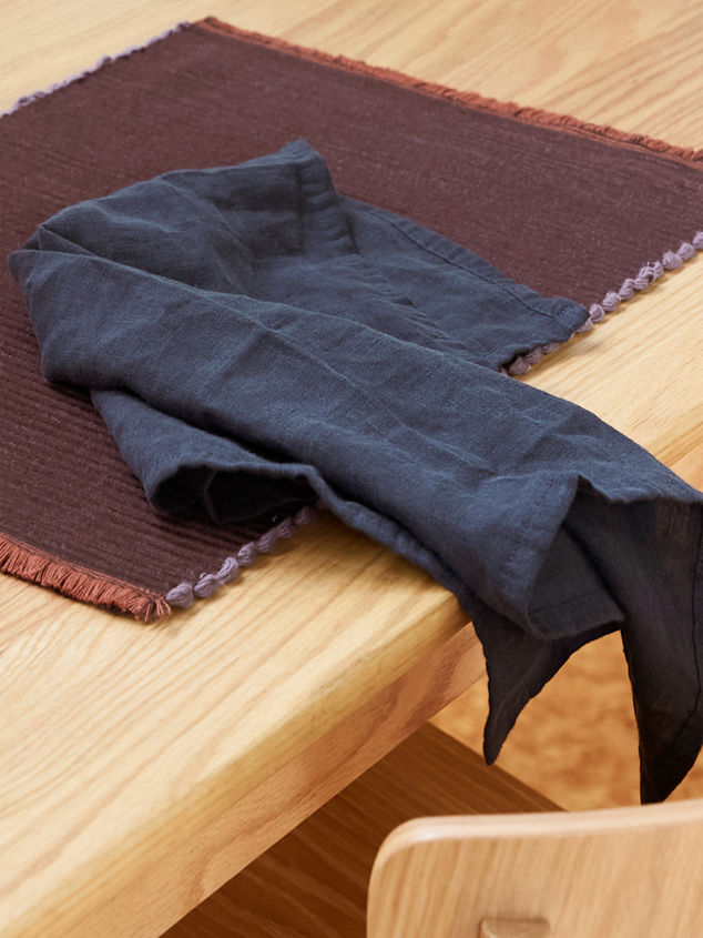 Blue Black Linen Napkin