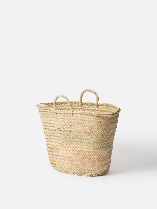 Moroccan Basket w/Woven Handles