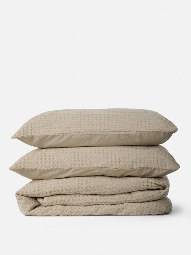 Textured Waffle Duvet Cover