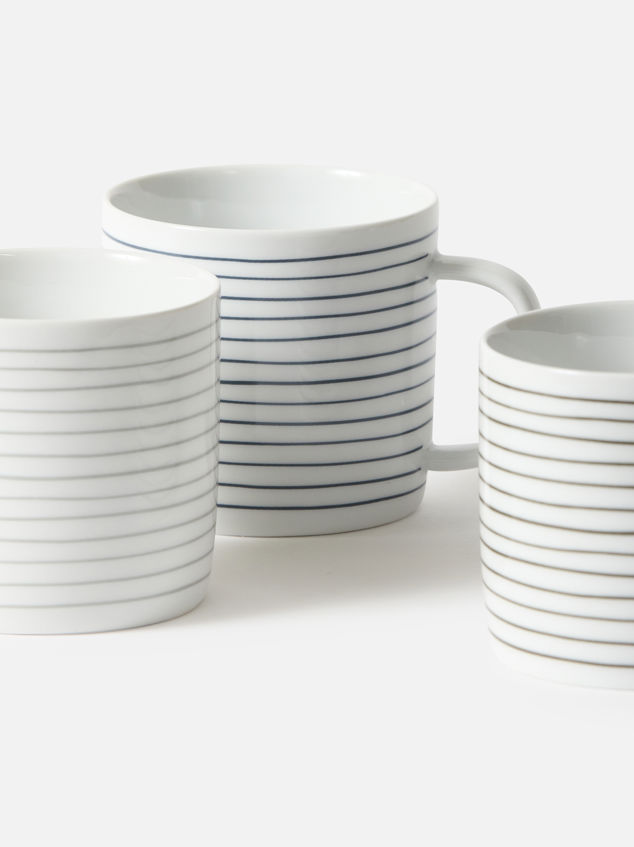 Porcelain Stripe Coffee Cup Set/4