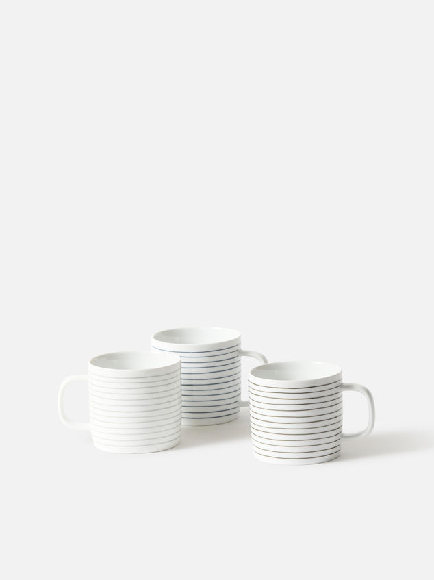 Porcelain Stripe Coffee Cup Set/4