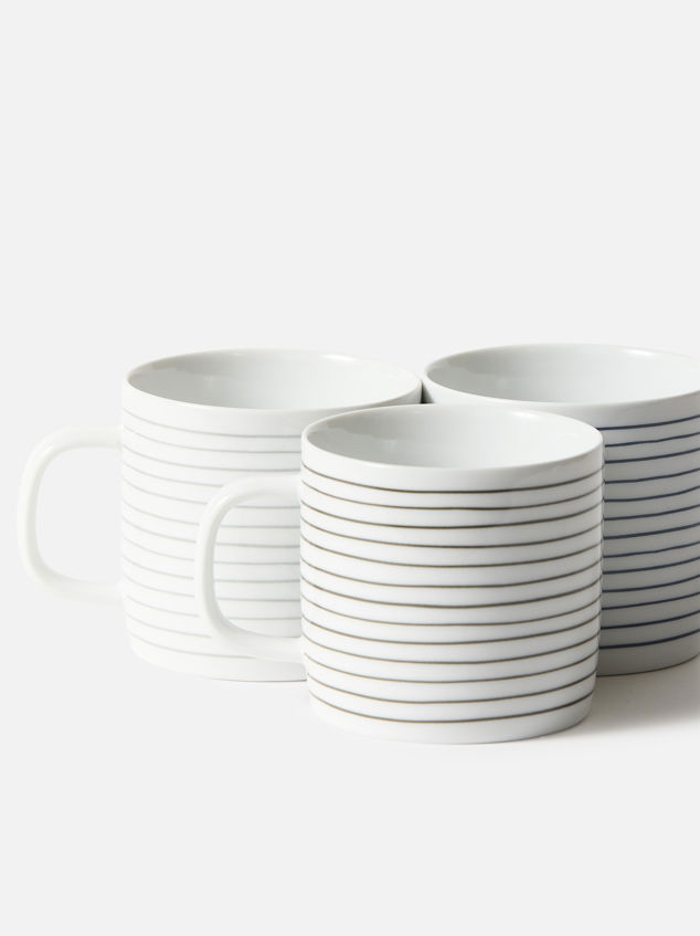 Porcelain Stripe Coffee Cup Set/4