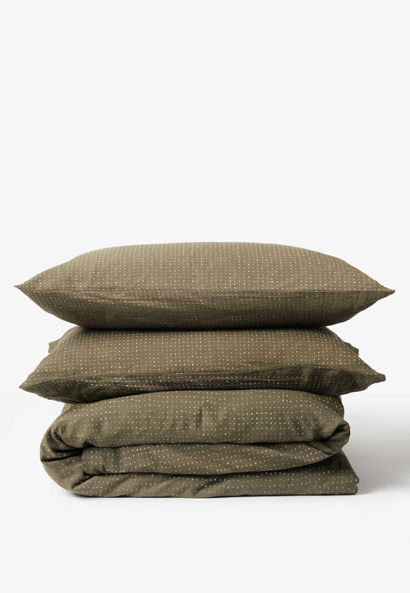 Inku Organic Cotton Linen Duvet Cover