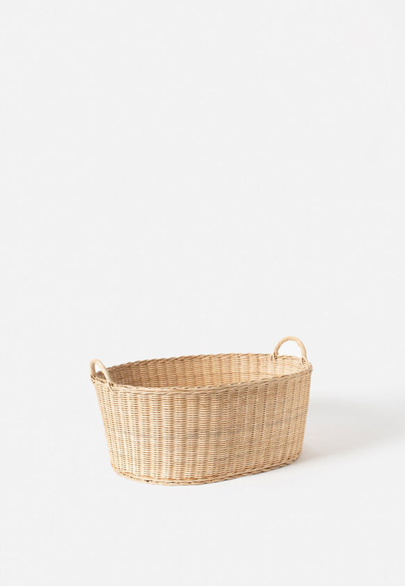 Oval Rattan Laundry Basket