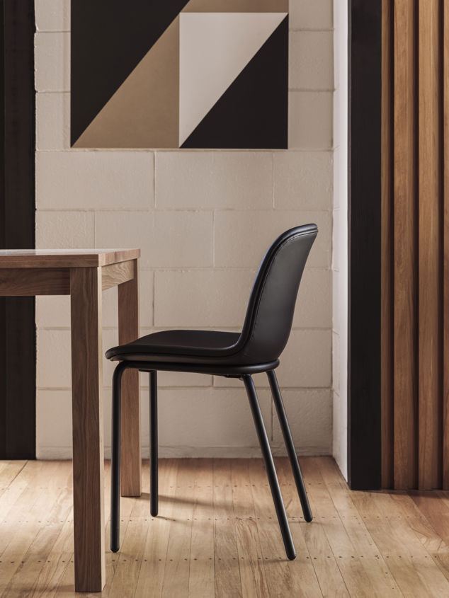 Acre Chair Leather Seat w/ Metal Base