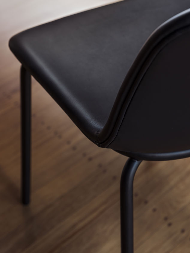 Acre Chair Leather Seat w/ Metal Base