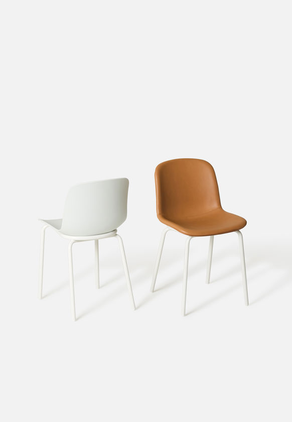Acre Chair Leather Seat w/ Metal Base