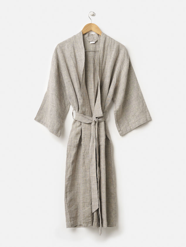 Chambray Mens Linen Robe
