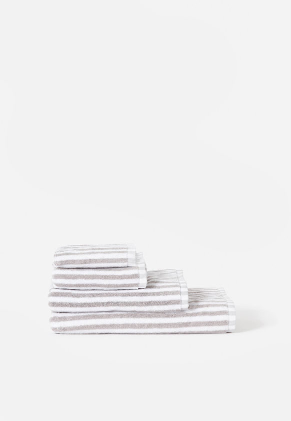 Wide Stripe Cotton Bath Towel Range