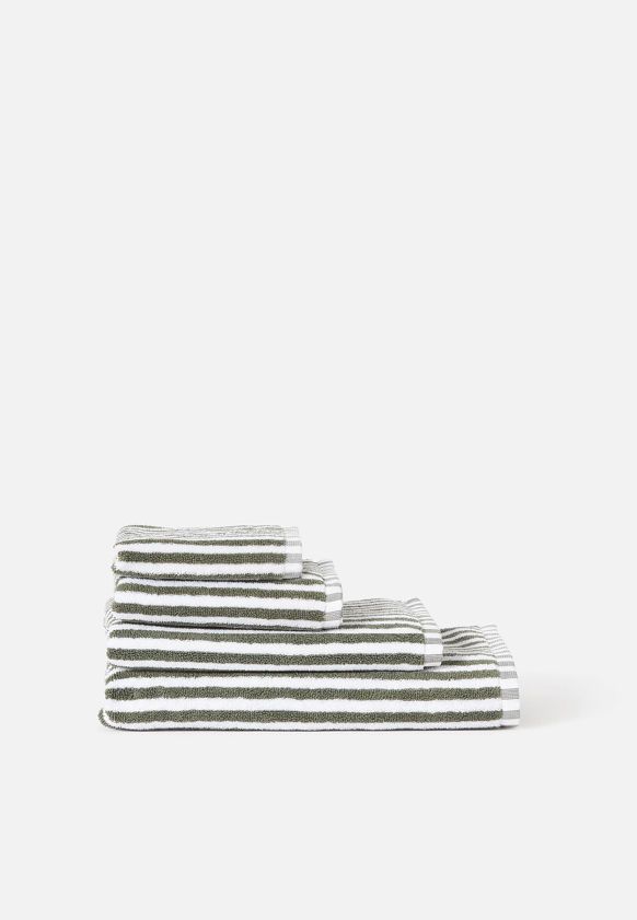Wide Stripe Cotton Bath Towel Range