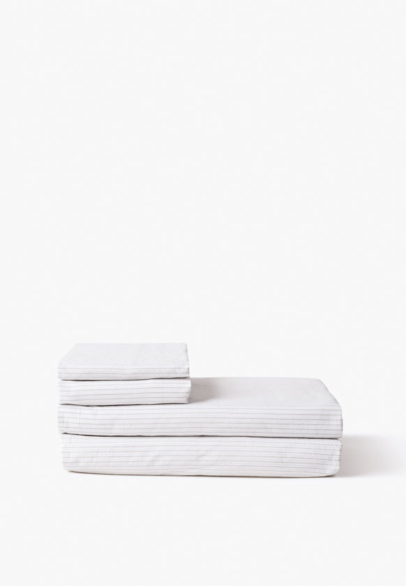 Pinstripe Organic Cotton Flat Sheet