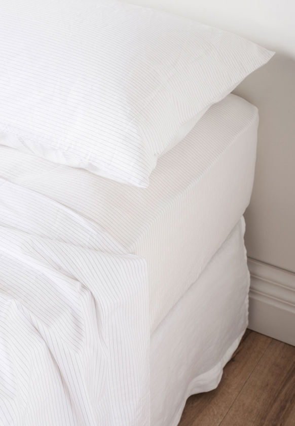 Pinstripe Organic Cotton Flat Sheet