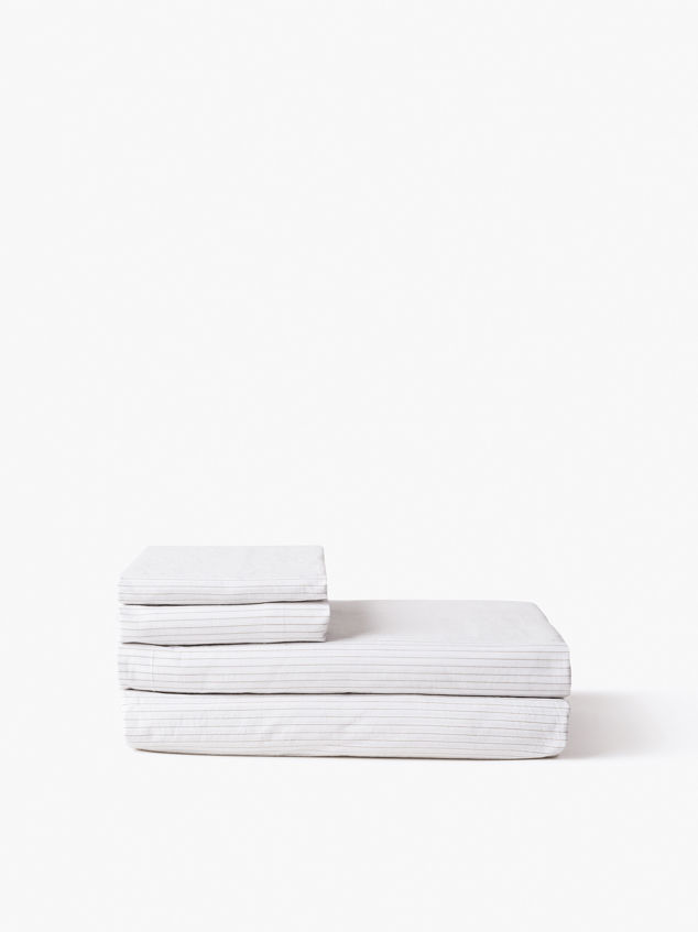 Pinstripe Organic Cotton Fitted Sheet