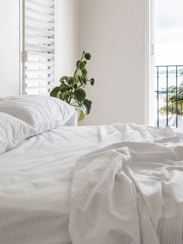 Pinstripe Organic Cotton Fitted Sheet