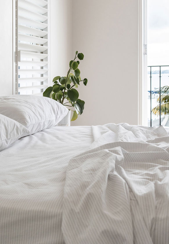 Pinstripe Organic Cotton Fitted Sheet