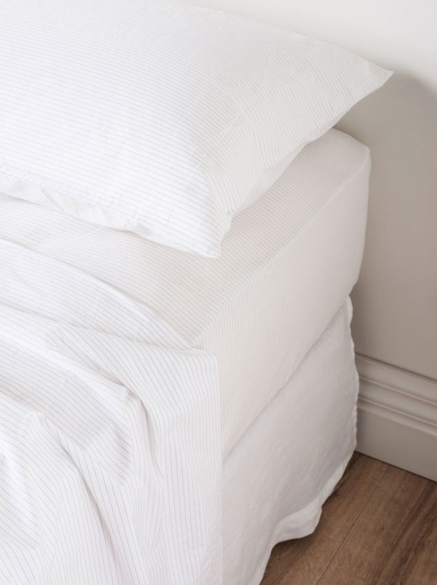 Pinstripe Organic Cotton Fitted Sheet
